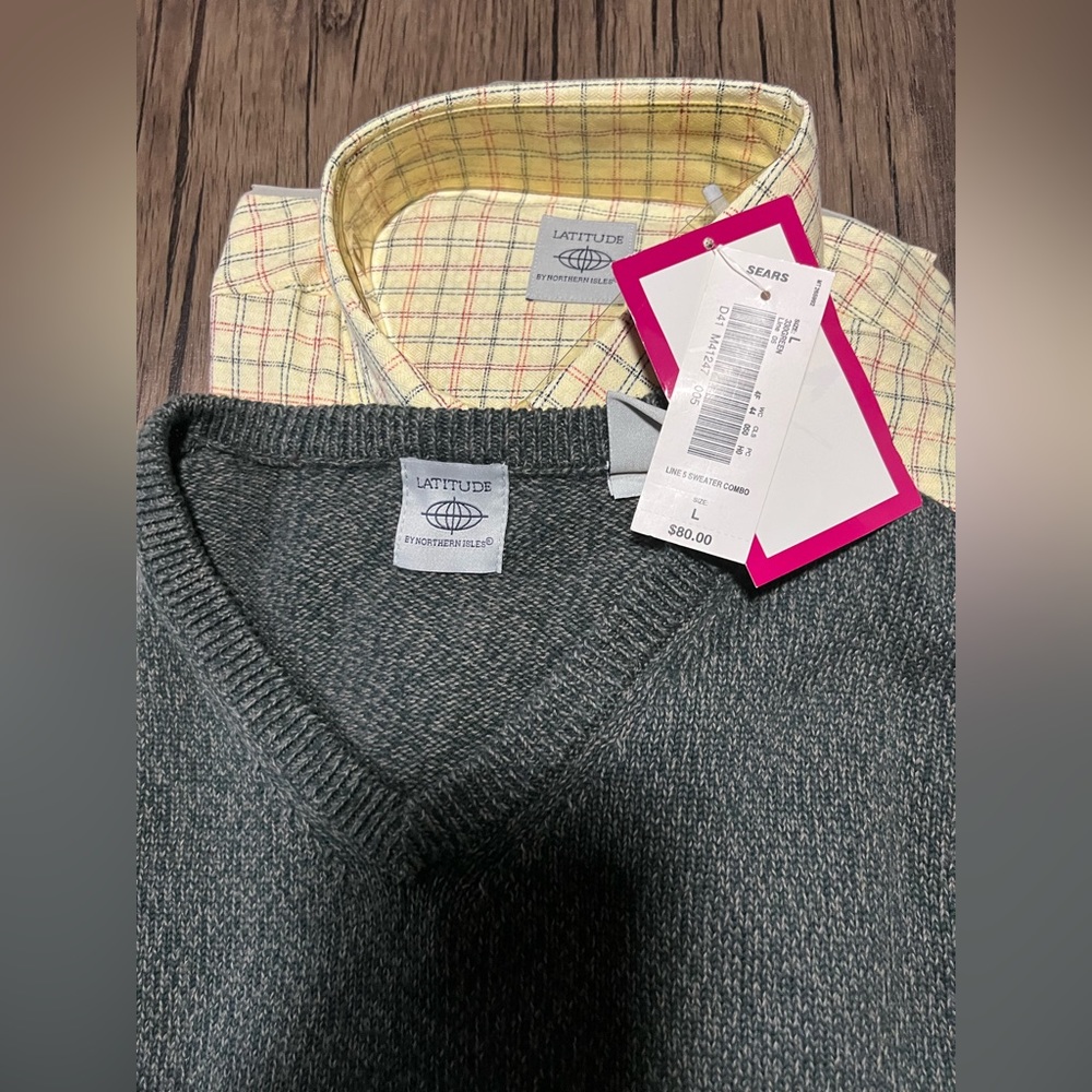 Latitude Shirt and V-neck Sweater With TAG